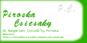 piroska csicsaky business card